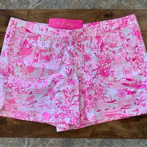 Lilly Pulitzer Ocean View Shorts in Pink Peony. Size L